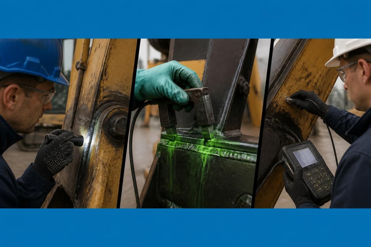 NDT inspection sequence for earthmoving welds
