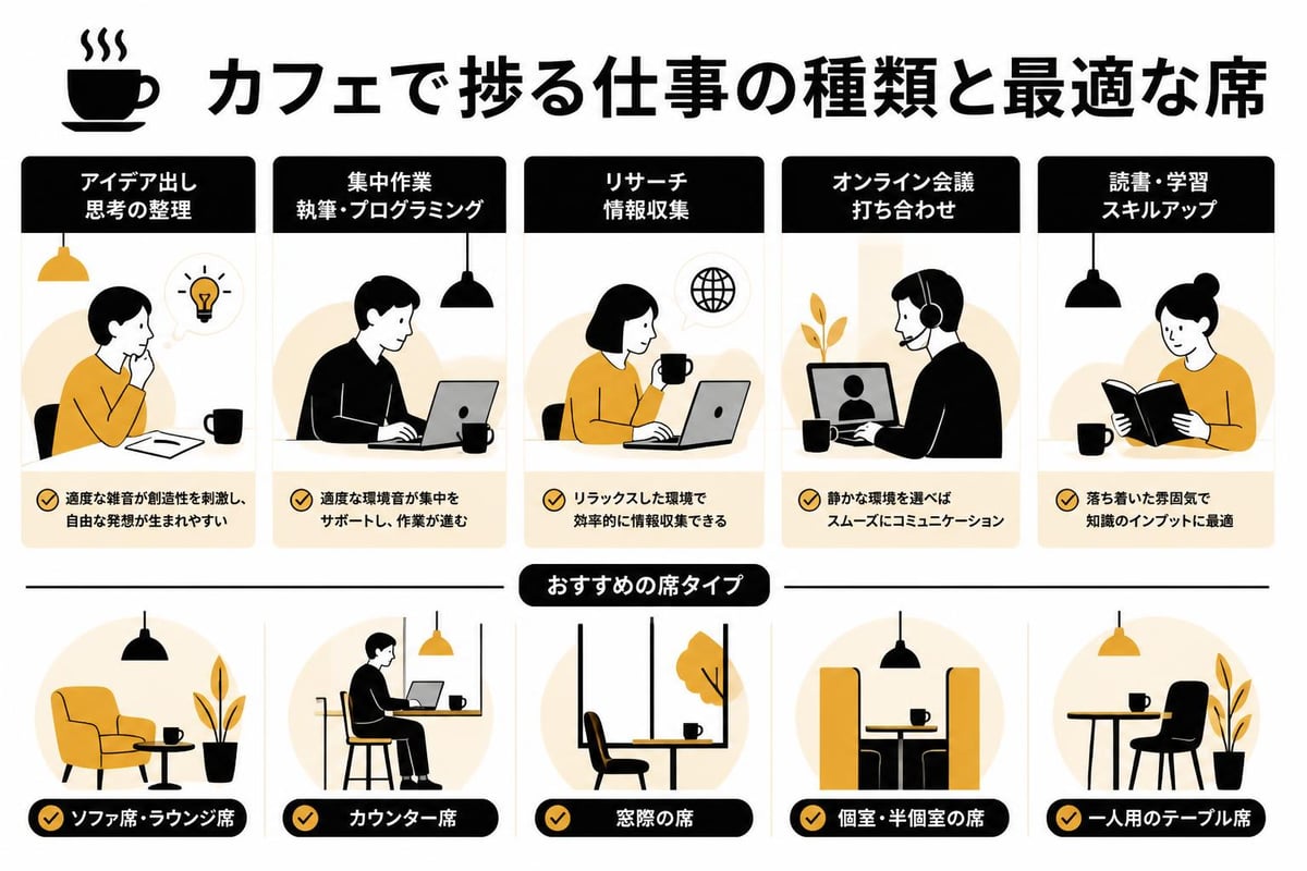 カフェでの作業タイプ