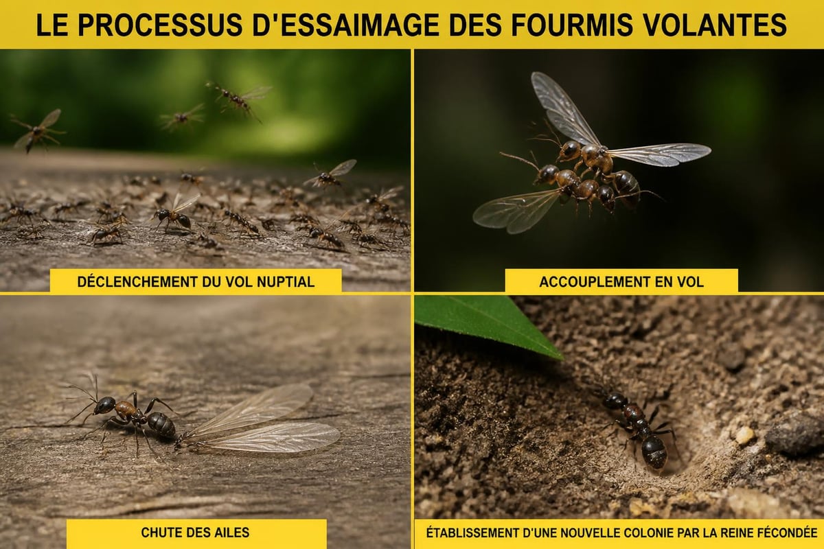 Cycle de reproduction des fourmis volantes