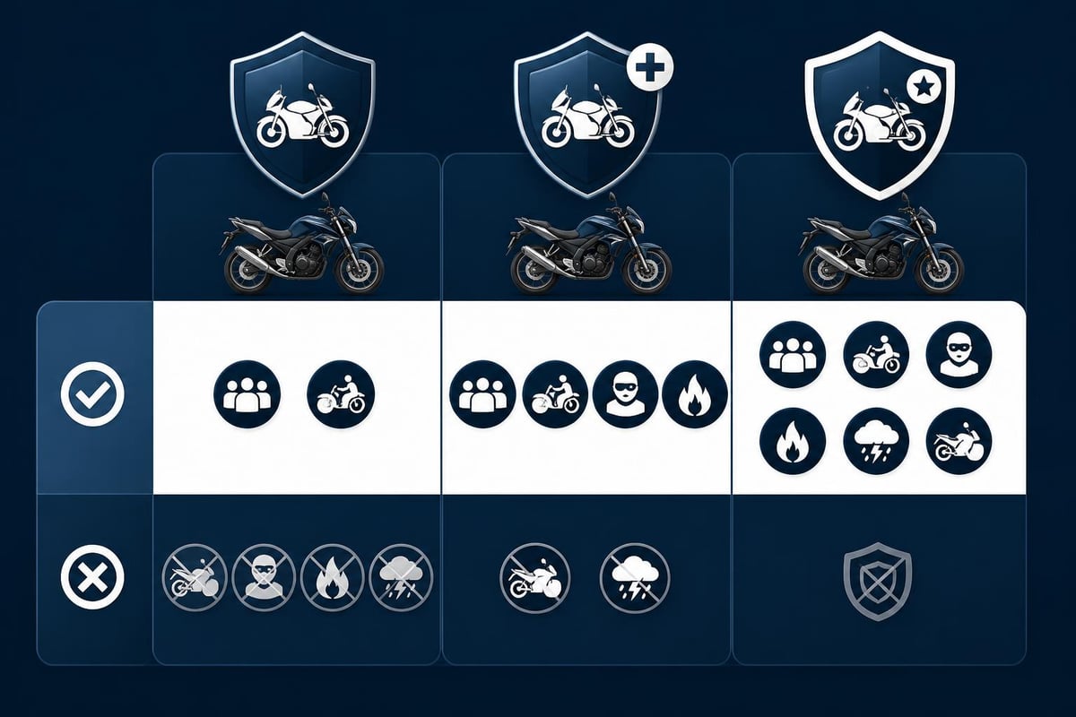 Precios de Seguros para Moto en España 2026 2 Types of motorcycle insurance coverage