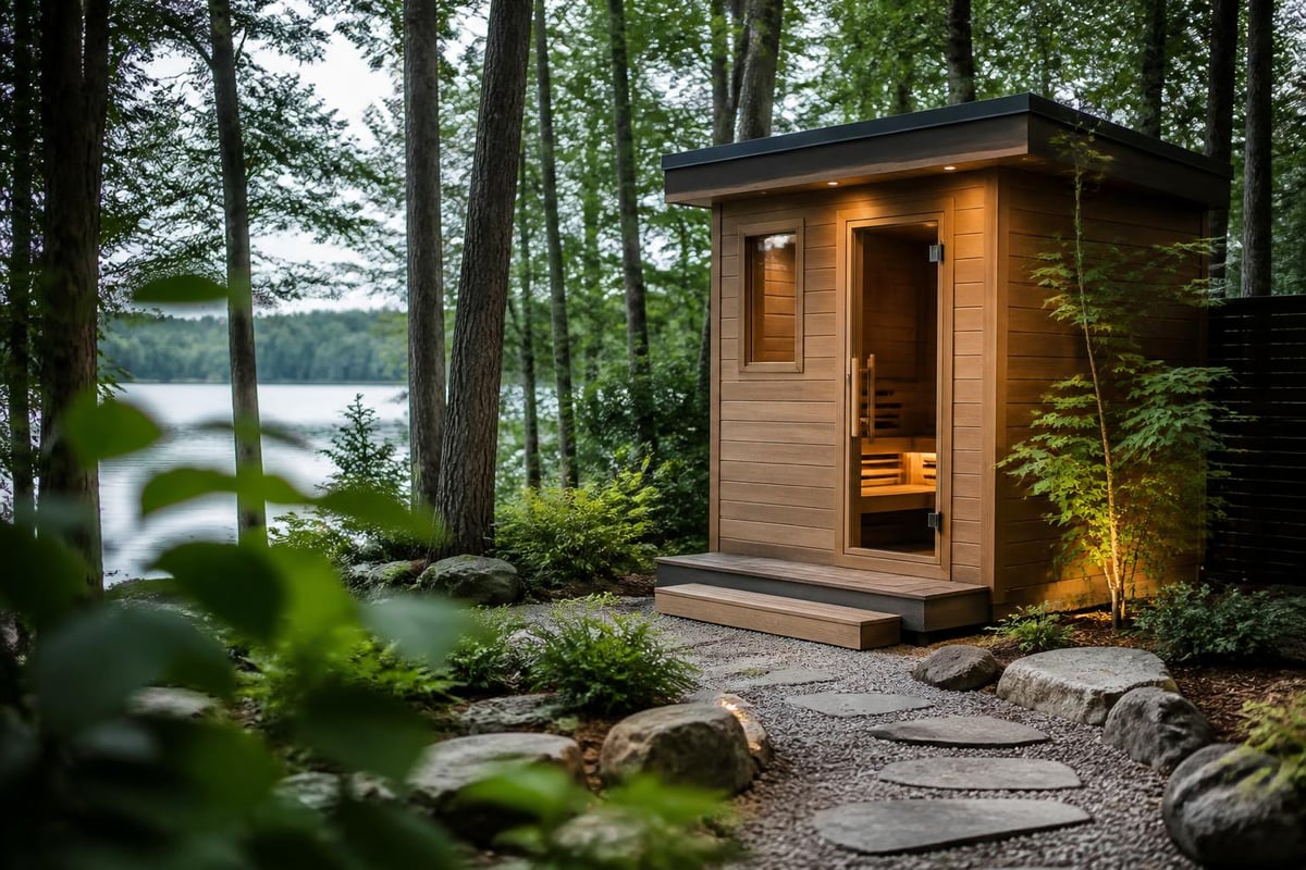 Outdoor sauna site planning