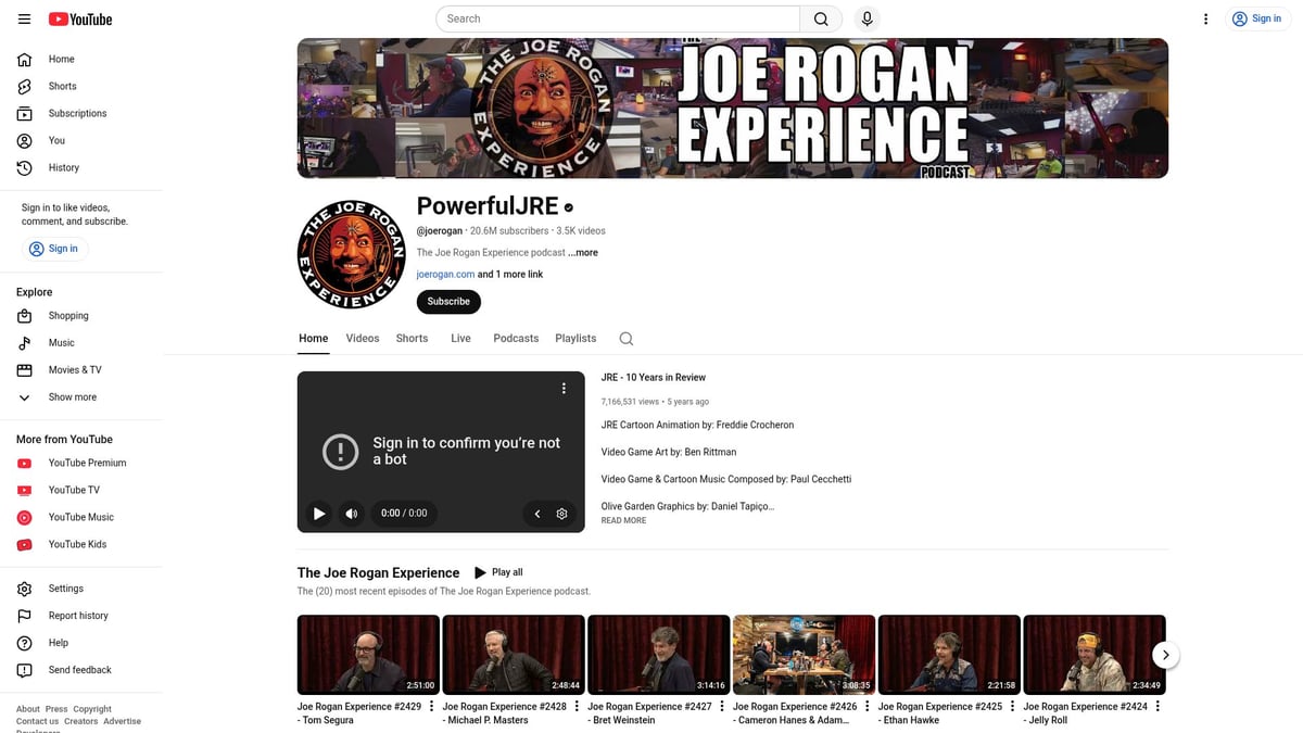 Top 12 Best Podcasts on YouTube to Stream in 2026 - The Joe Rogan Experience