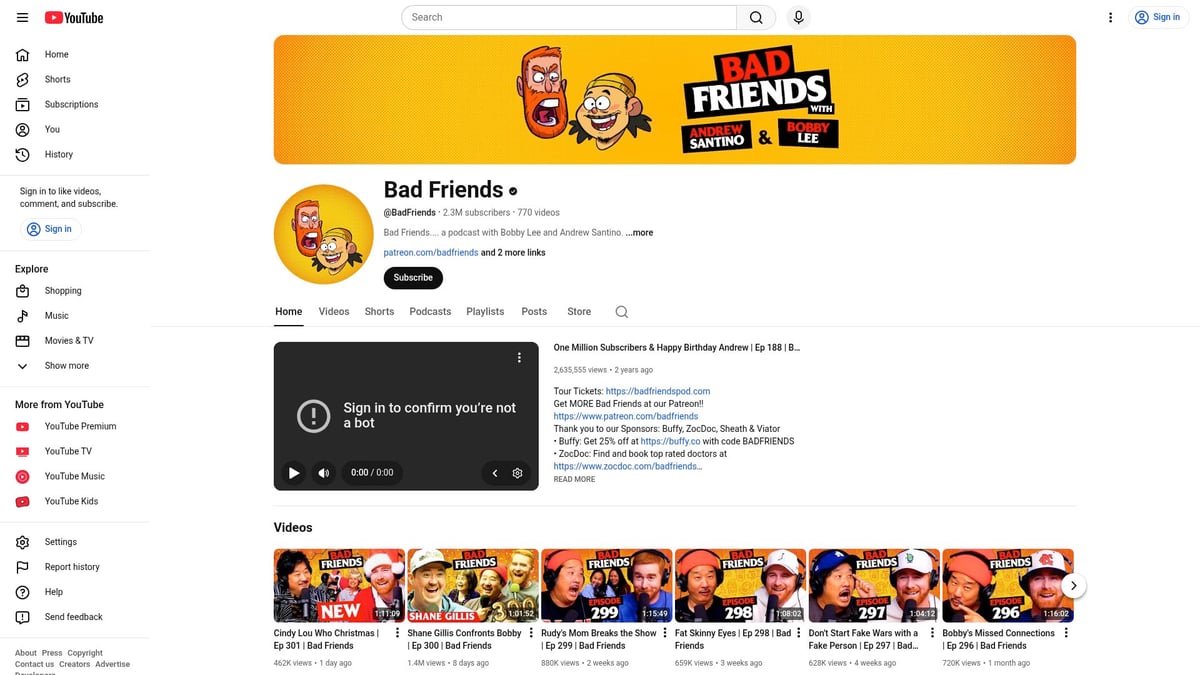 Top 12 Best Podcasts on YouTube to Stream in 2026 - Bad Friends