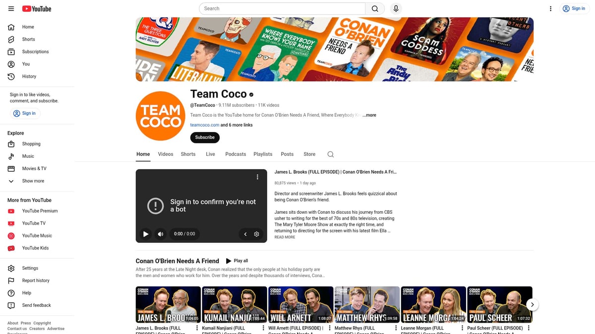 Top 12 Best Podcasts on YouTube to Stream in 2026 - Conan O'Brien Needs A Friend