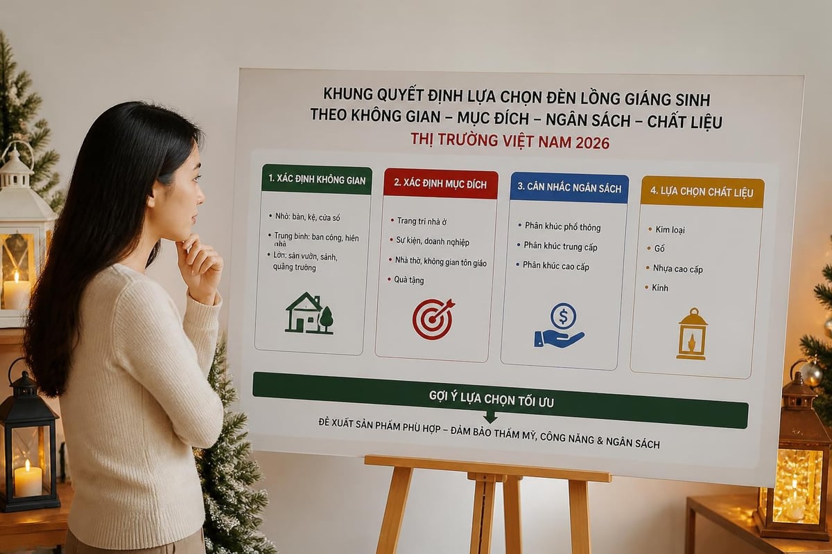 Lồng Đèn Giáng Sinh: Nghệ Thuật 3D Trang Trí Mùa Noel 3 Tiêu chí chọn lồng đèn Giáng sinh