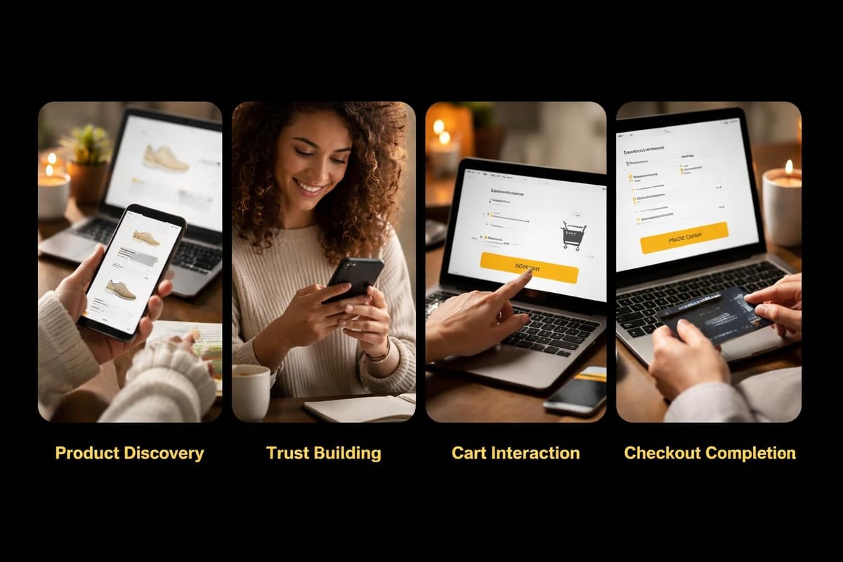 Customer journey through a Shopify store