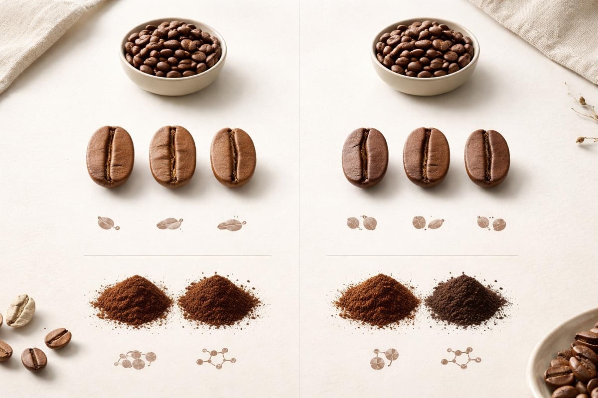 Vergleich Arabica und Robusta Bohnen