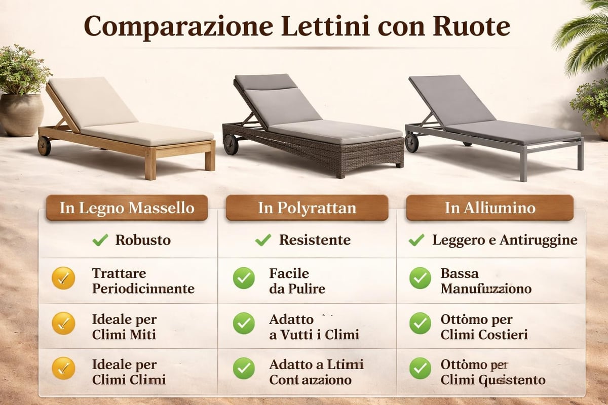 Confronto materiali lettini