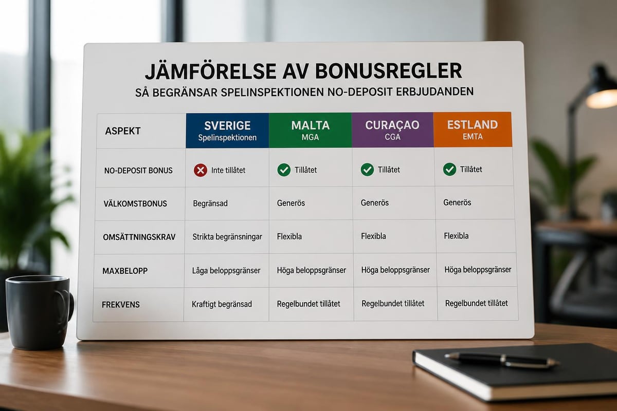 Regulatory differences between Swedish licensed and international casino bonuses