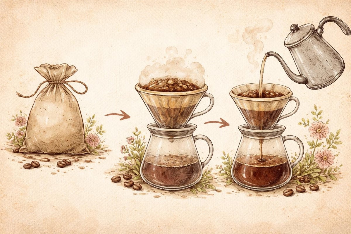 Pour-over coffee packet ritual