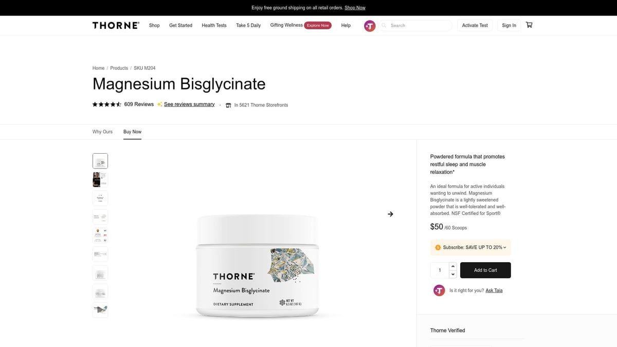 7 Essential Good Vitamin Supplements for Men in 2025 - Thorne Research Magnesium Bisglycinate