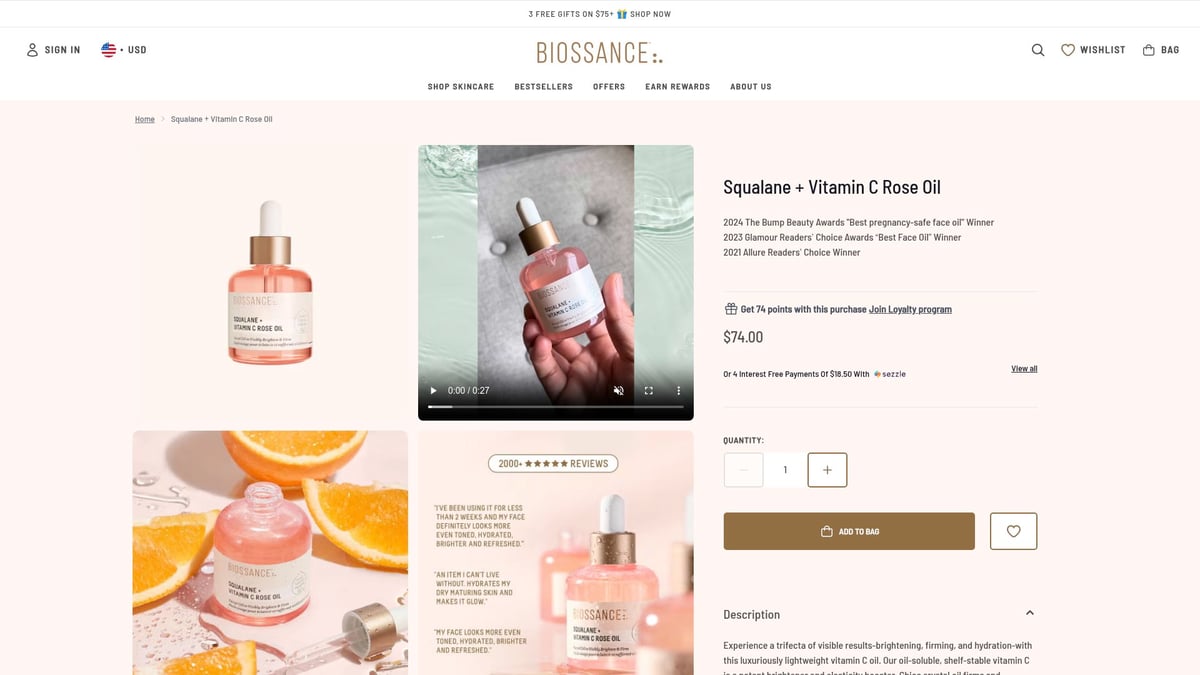 9 Essential The Best Face Care Products to Try in 2026 - Biossance Squalane + Vitamin C Rose Oil