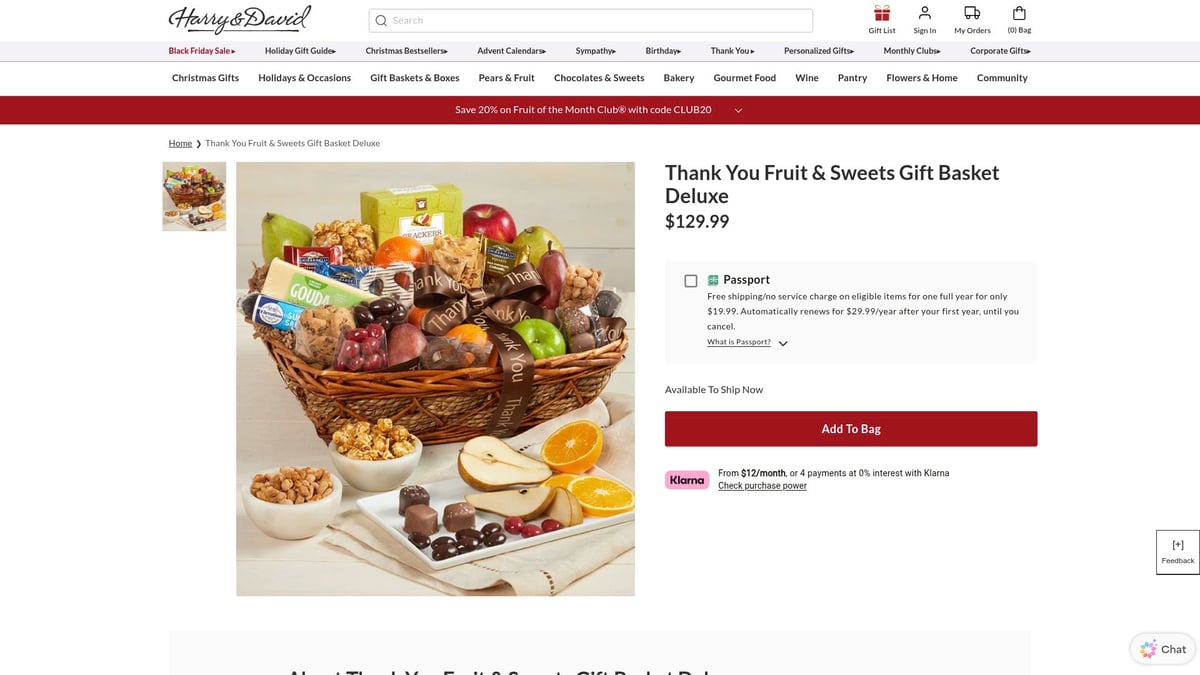 7 Creative Box Thank You Ideas to Show Appreciation in 2026 - Thank You Fruit & Sweets Gift Basket Deluxe – 1-800-Baskets