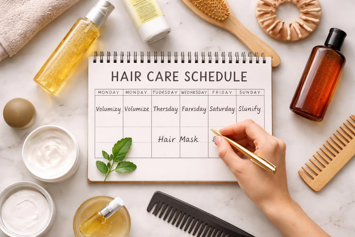 Hair care routine timeline