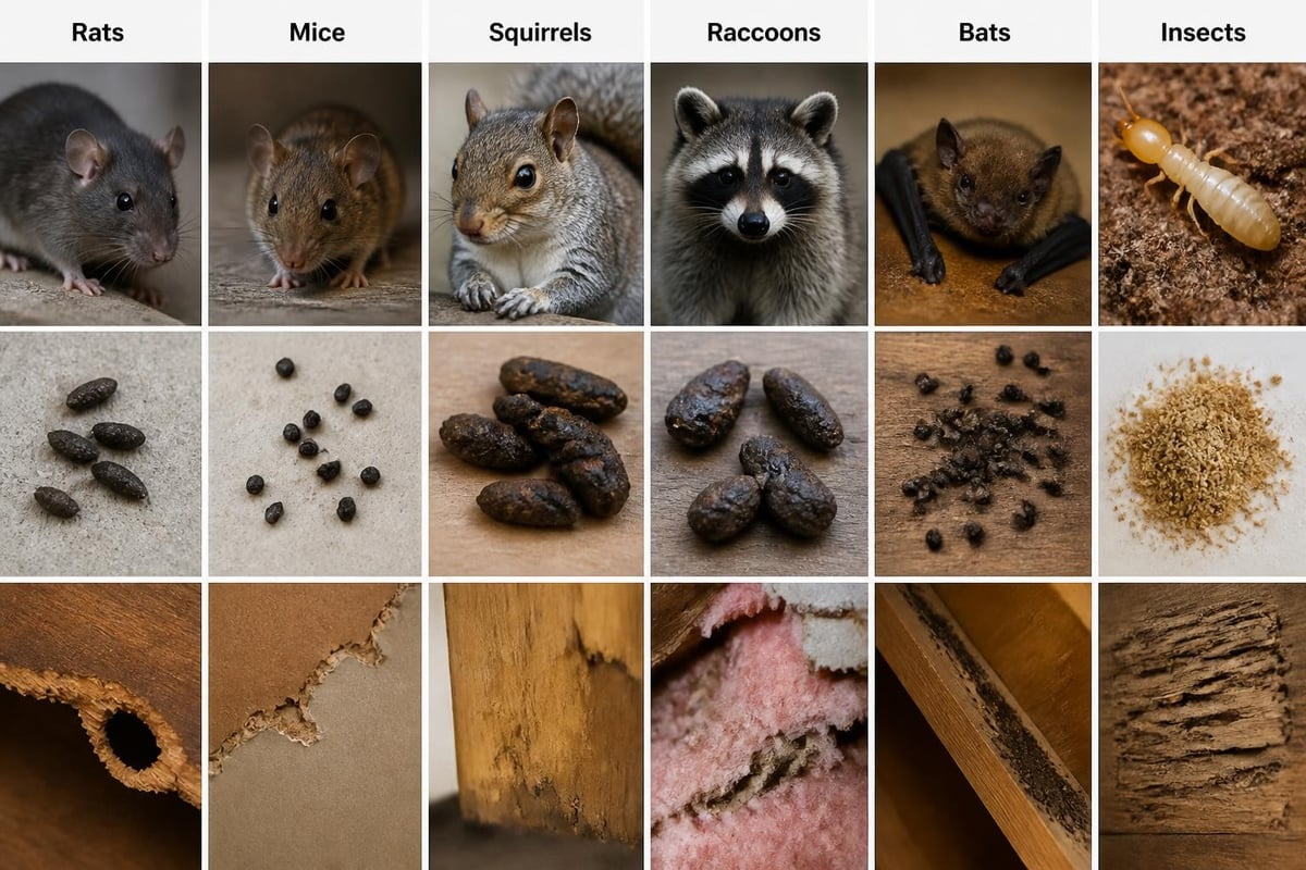 Common attic pest identification