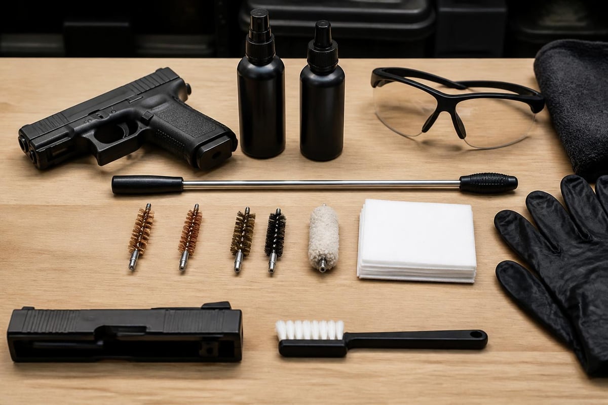 Glock cleaning supplies layout
