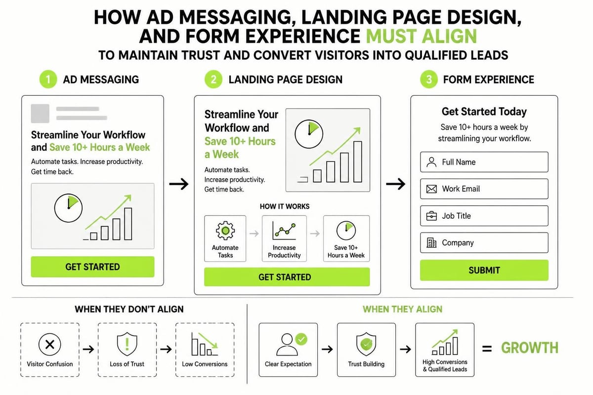 User journey from ad click to landing page