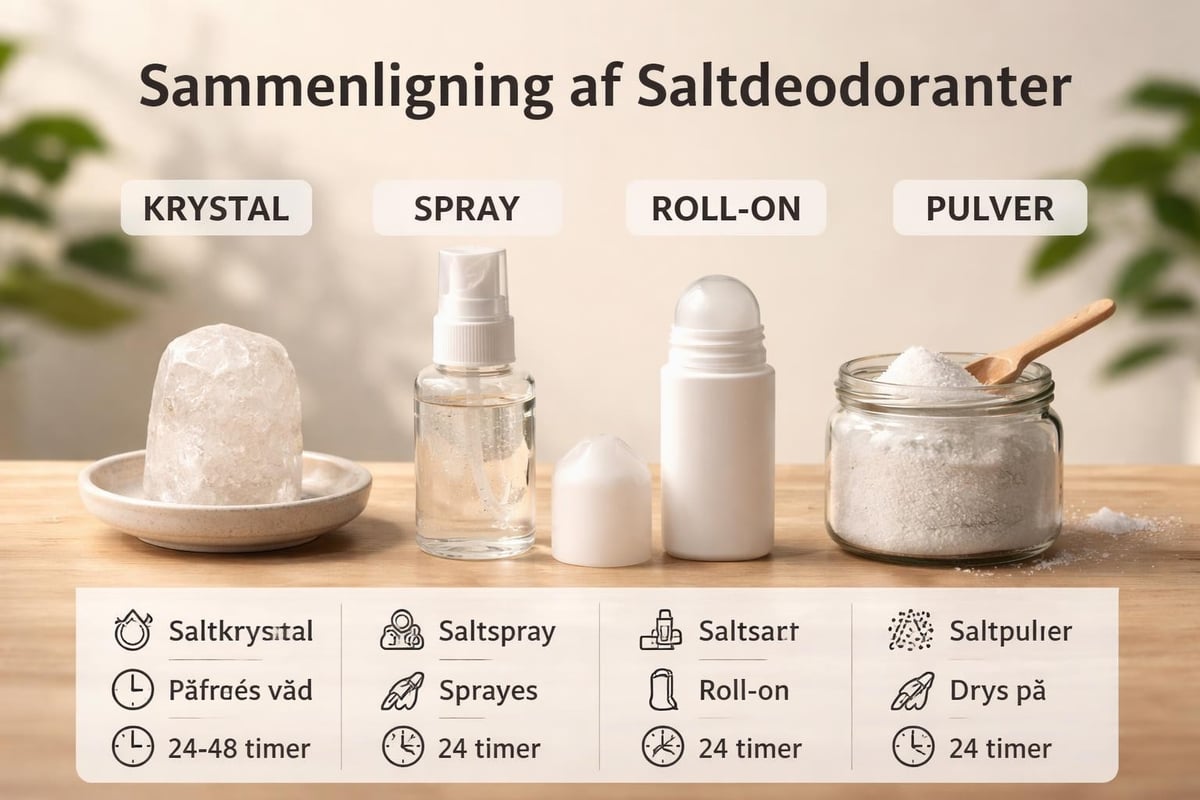 Salt deodorant produktvarianter