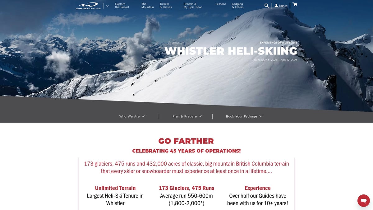 9 Fantastiska Heliskiing Canada Upplevelser 2025 - Whistler Heliskiing