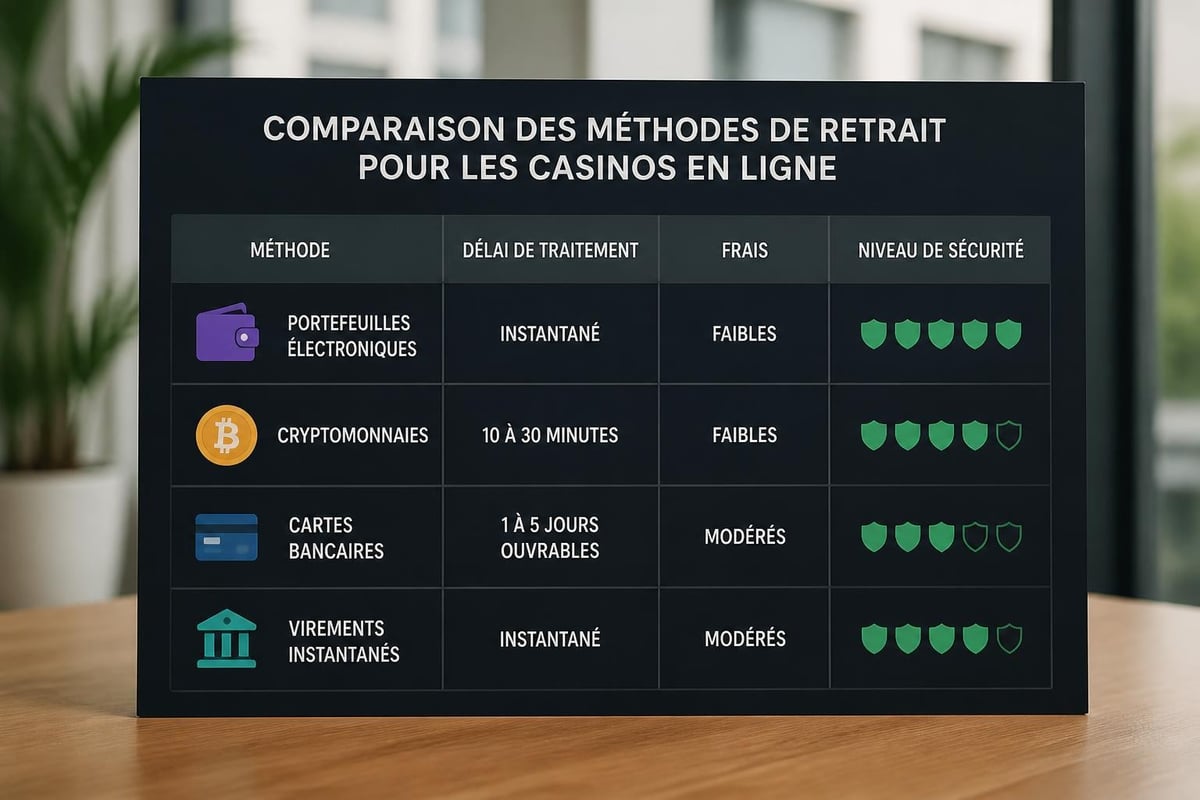 Comparaison des méthodes de retrait