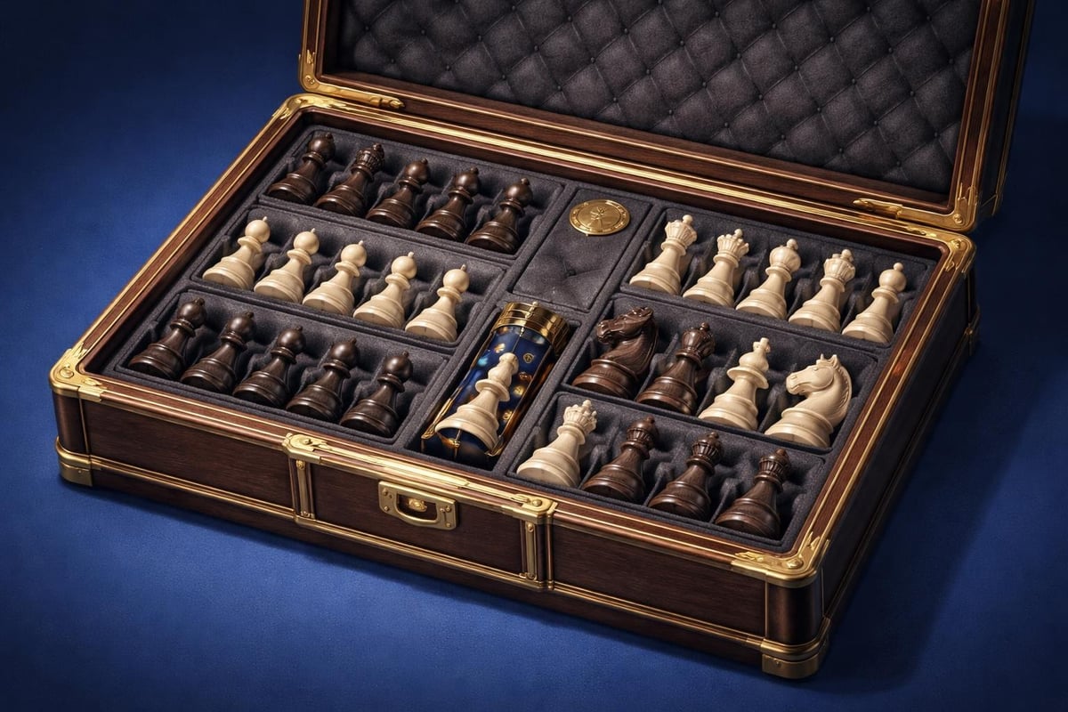 Luxury chess storage features
