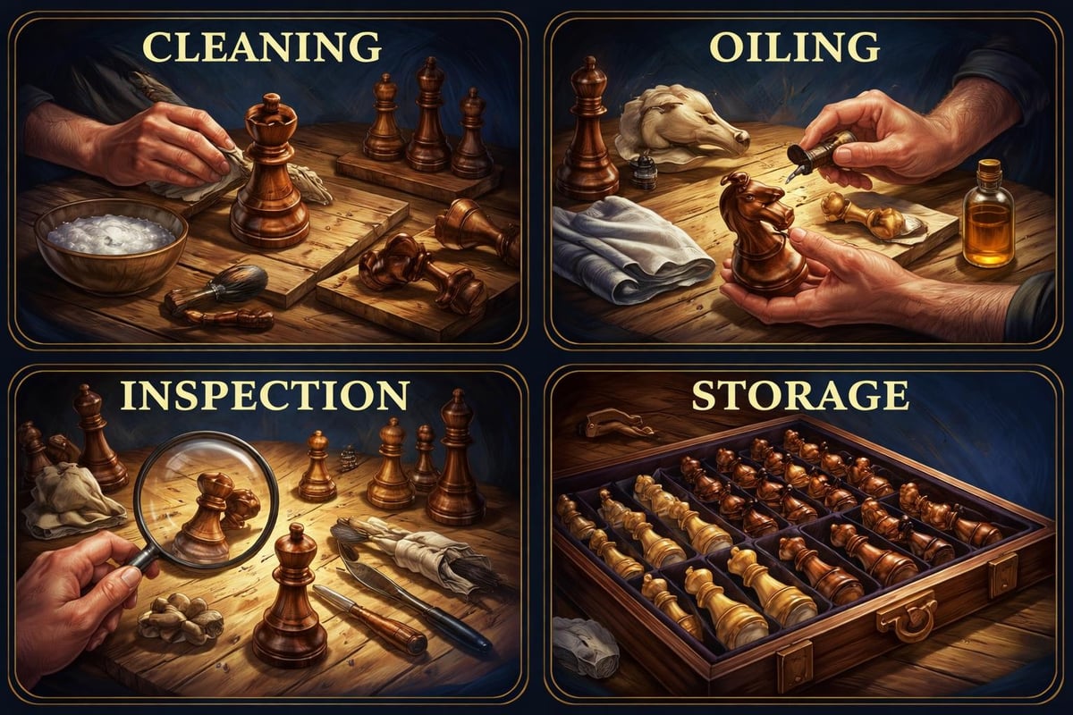 Chess set care routine