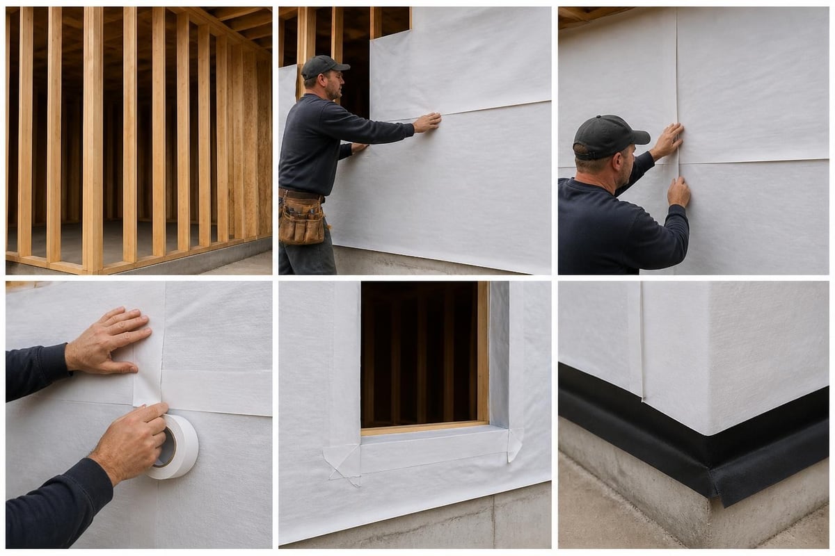 Wall wrap installation sequence