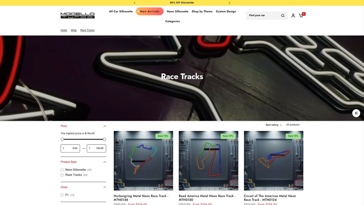 7 Stunning Formula 1 Wall Art Ideas for Racing Fans 2026 - Modello Turbo – Formula 1 Race Track Metal Silhouette Art