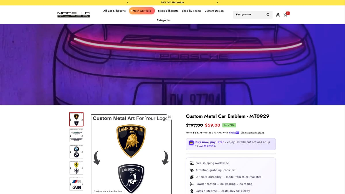 7 Stunning Formula 1 Wall Art Ideas for Racing Fans 2026 - Modello Turbo – Custom F1 Car Emblem Metal Art