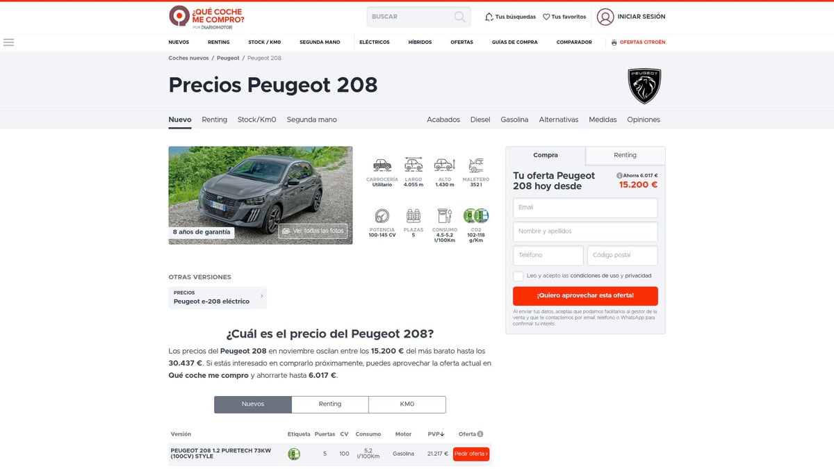8 Opciones De Coche Utilitario Imprescindibles En 2025 - Peugeot 208
