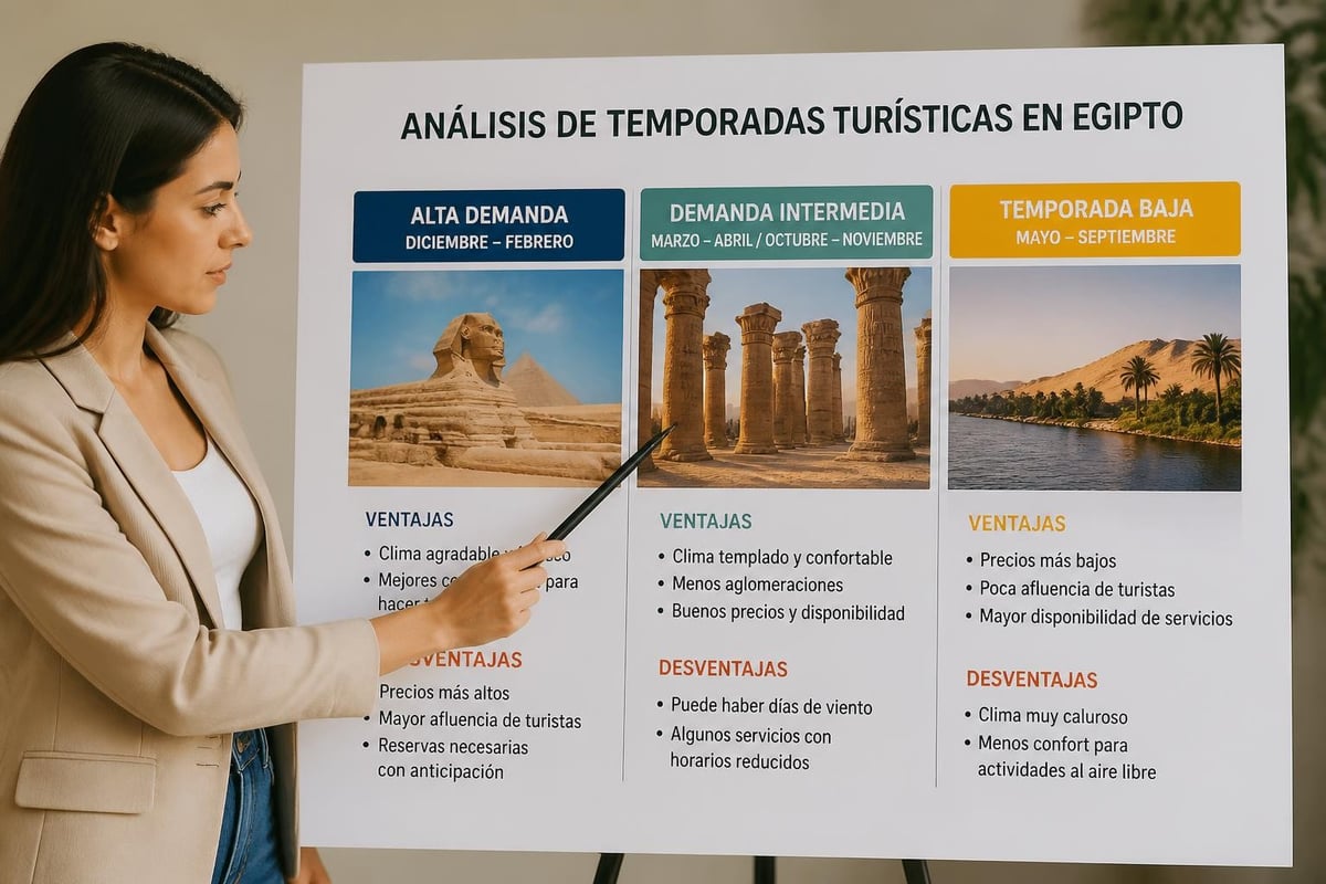 Comparación de temporadas turísticas egipcias