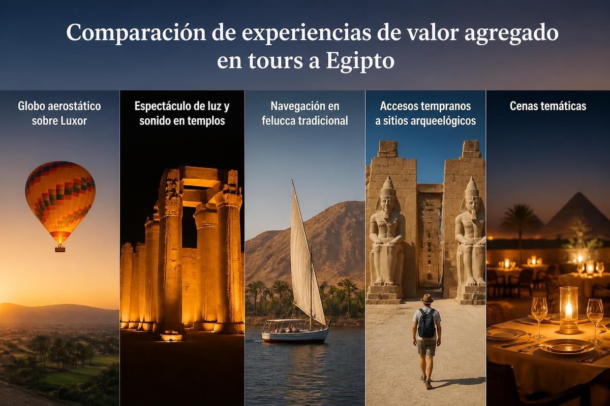 Experiencias premium en viajes egipcios
