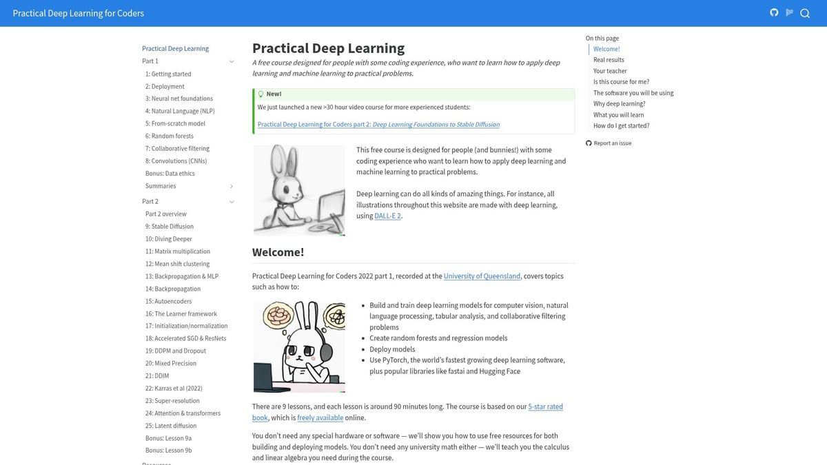 9 Essential AI Based Courses to Boost Your Skills in 2025 - fast.ai: Practical Deep Learning for Coders