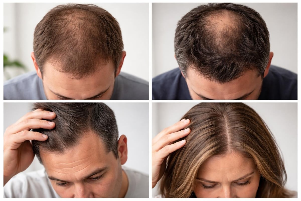 Different hair thinning patterns