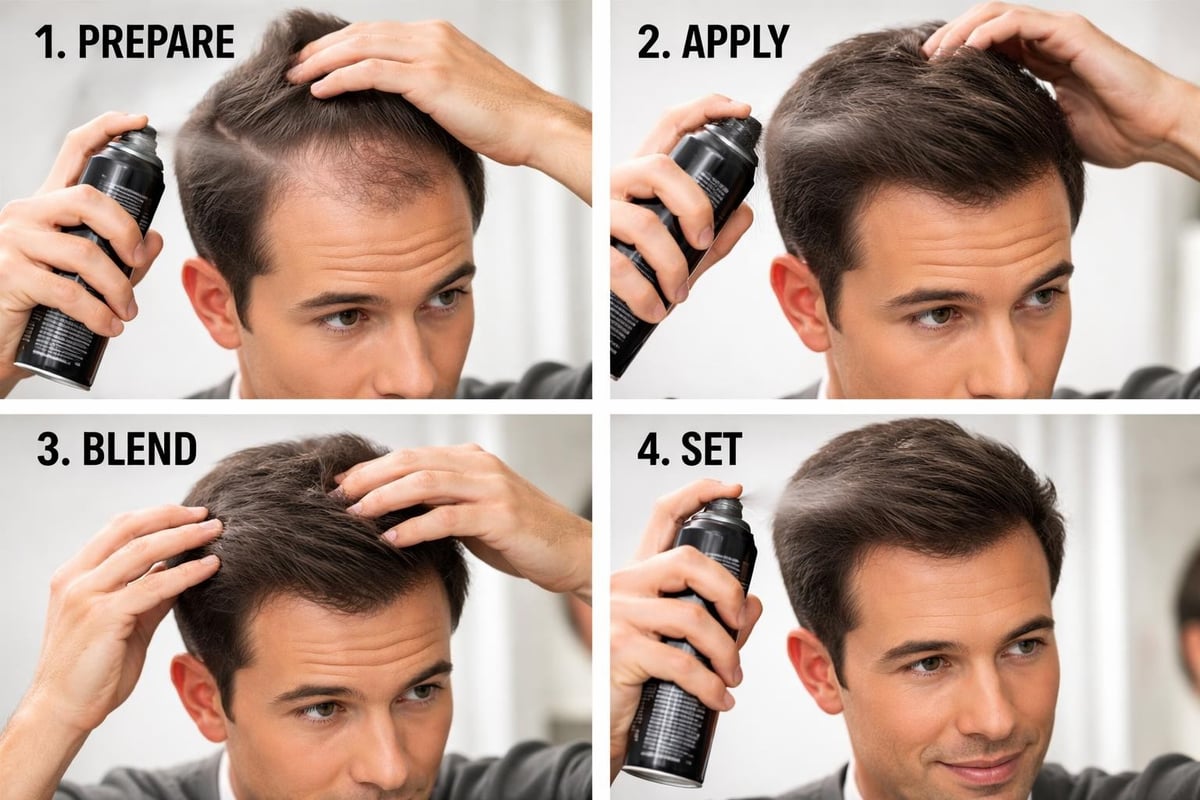 Hair concealment product application