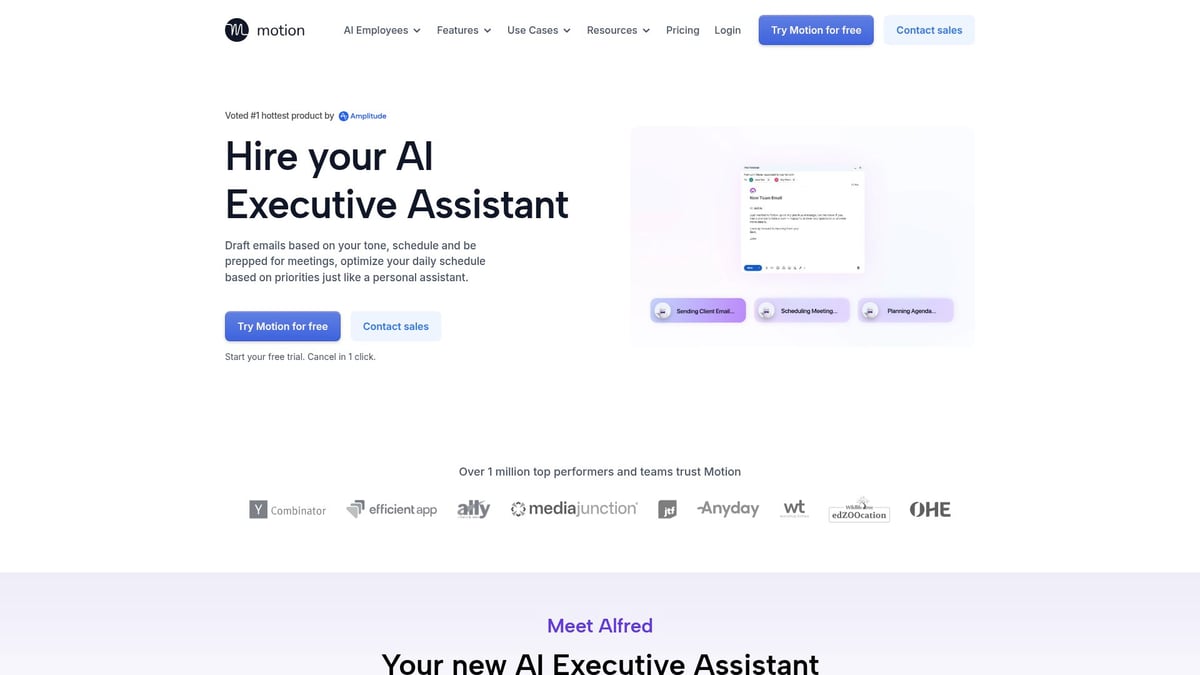 10 Essential Small Business Tools to Boost Growth in 2025 - Motion: AI Executive Assistant & Project Management