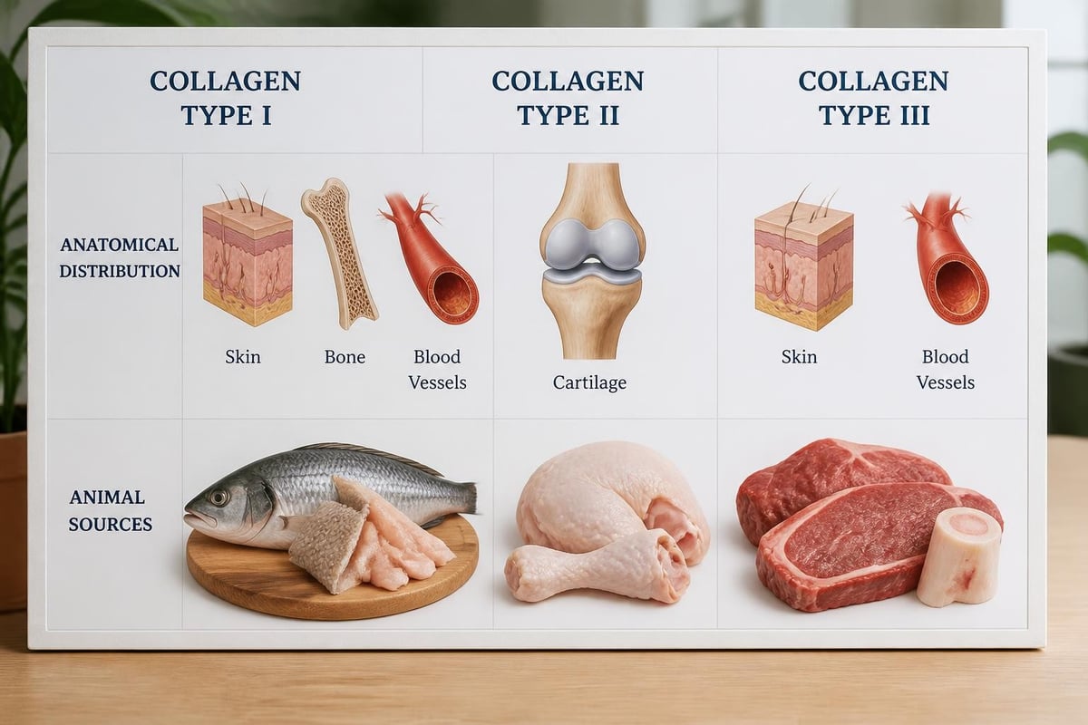 Collagen types and tissue distribution