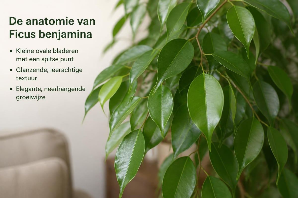 Ficus benjamina bladstructuur