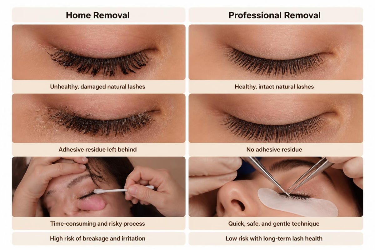 Comparison of home and professional removal outcomes