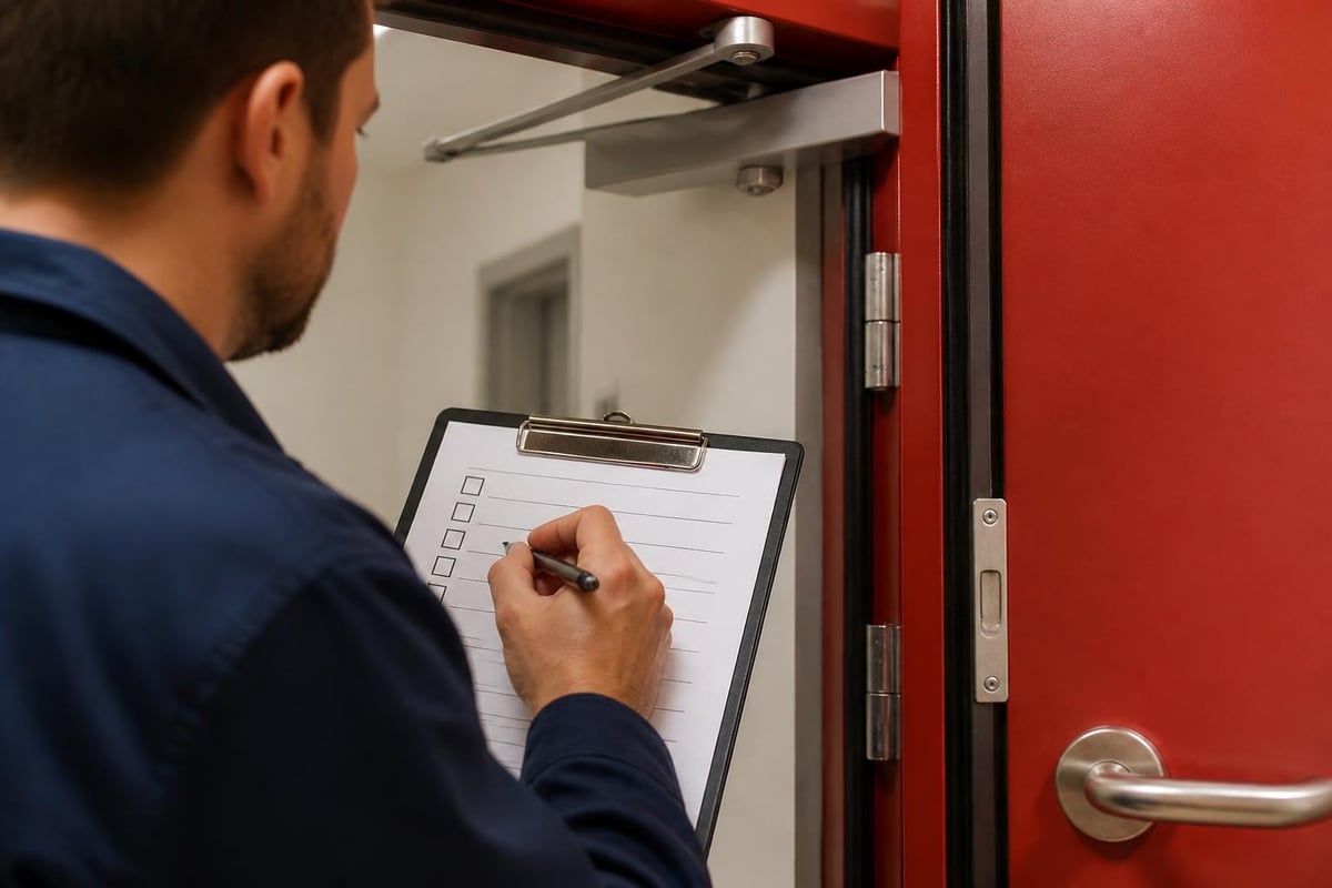 Fire door component inspection