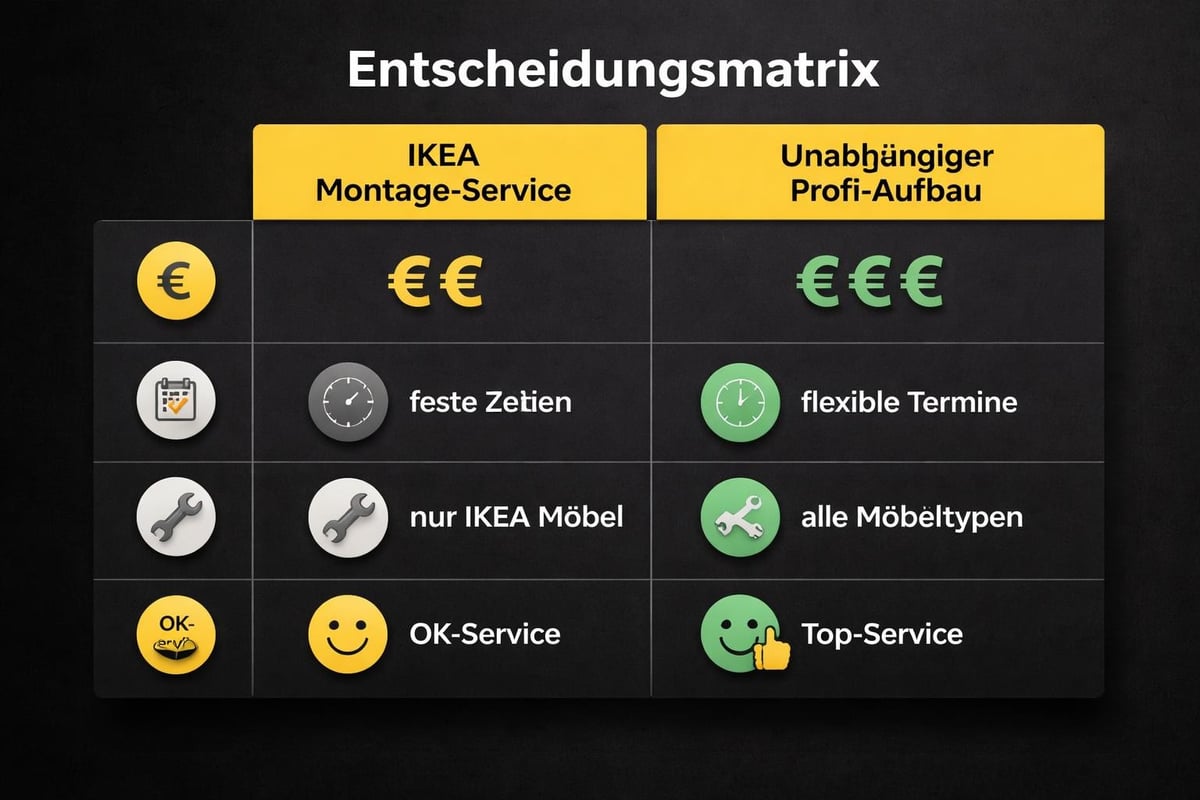 Vergleich Montageservices