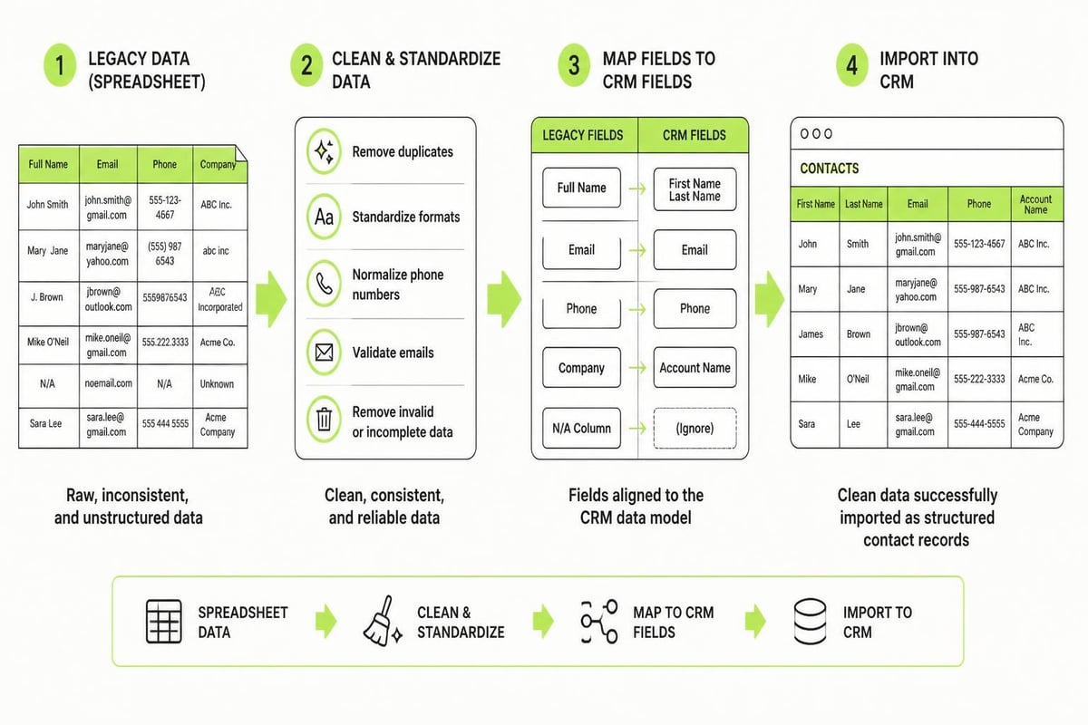 CRM data migration workflow