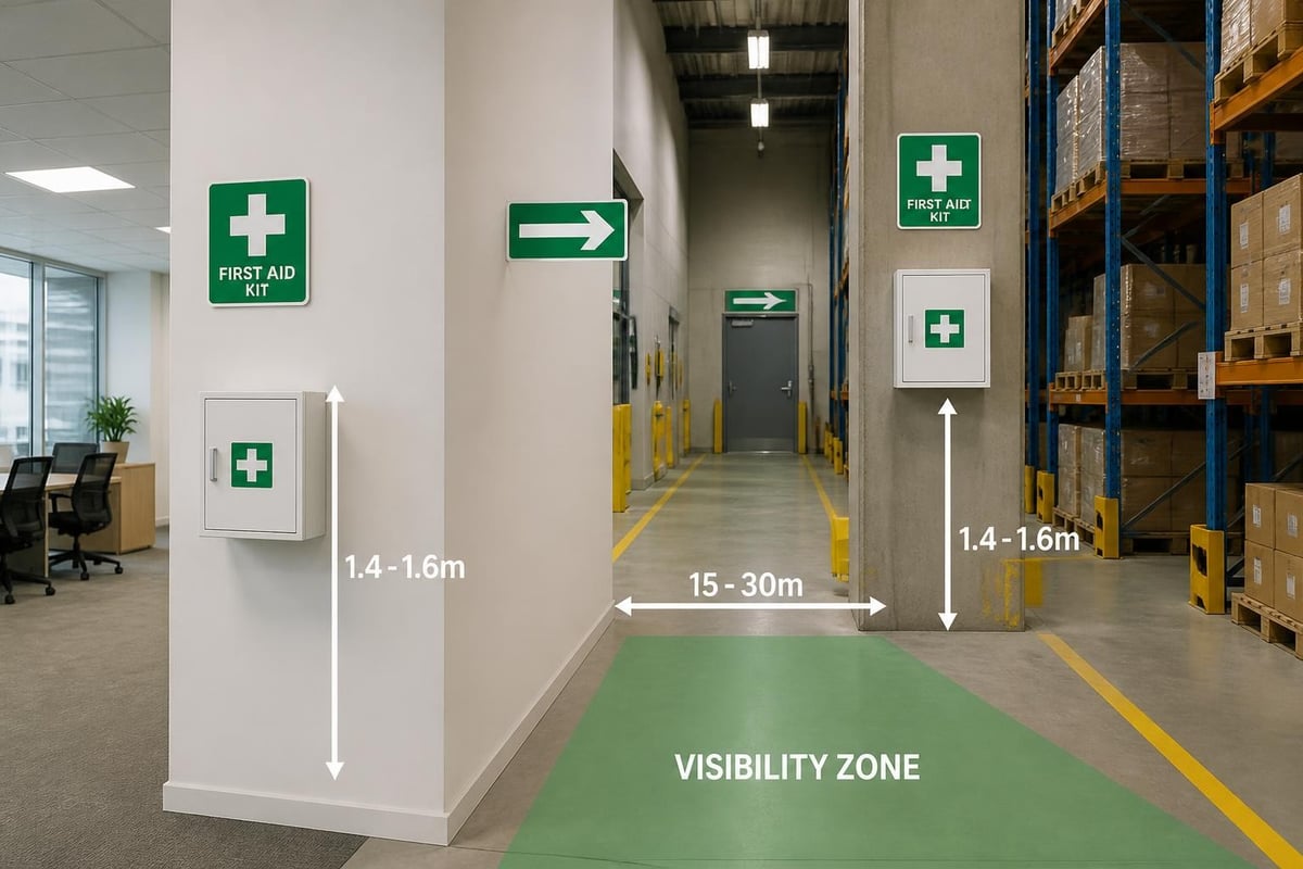First aid sign placement