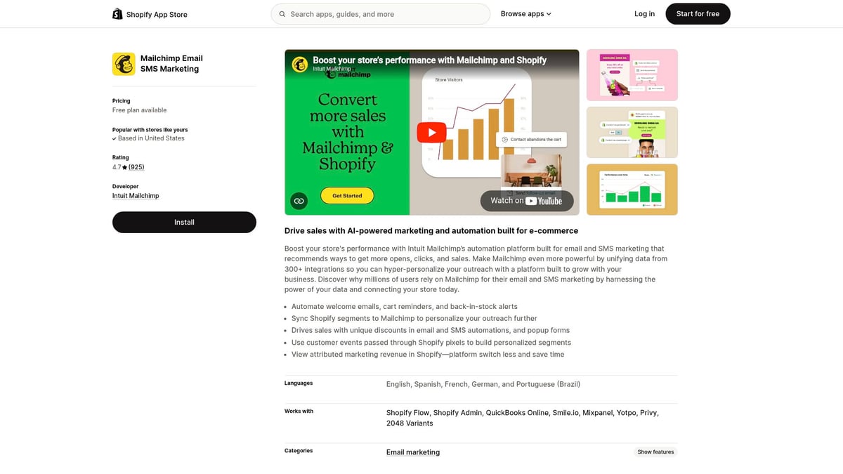 7 Powerful Shopify Email Marketing Tools for 2026 Success - Mailchimp Email SMS Marketing