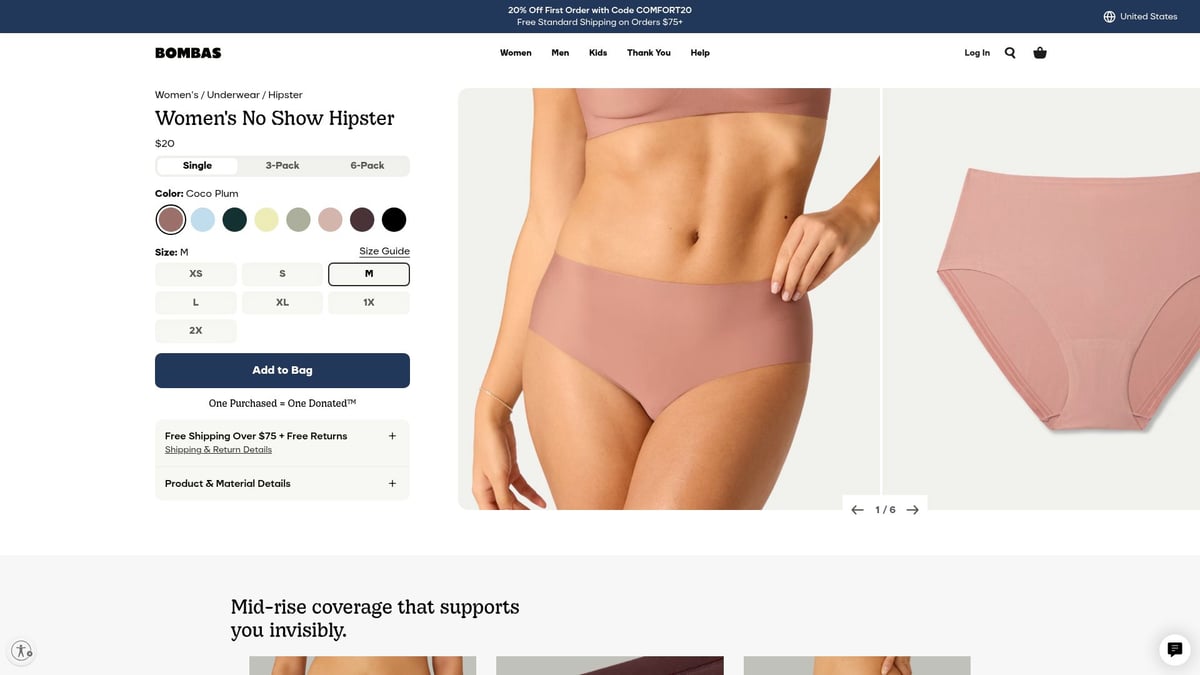 7 Seamless Underwear Picks for Ultimate Comfort in 2026 - Bombas No Show Hipster
