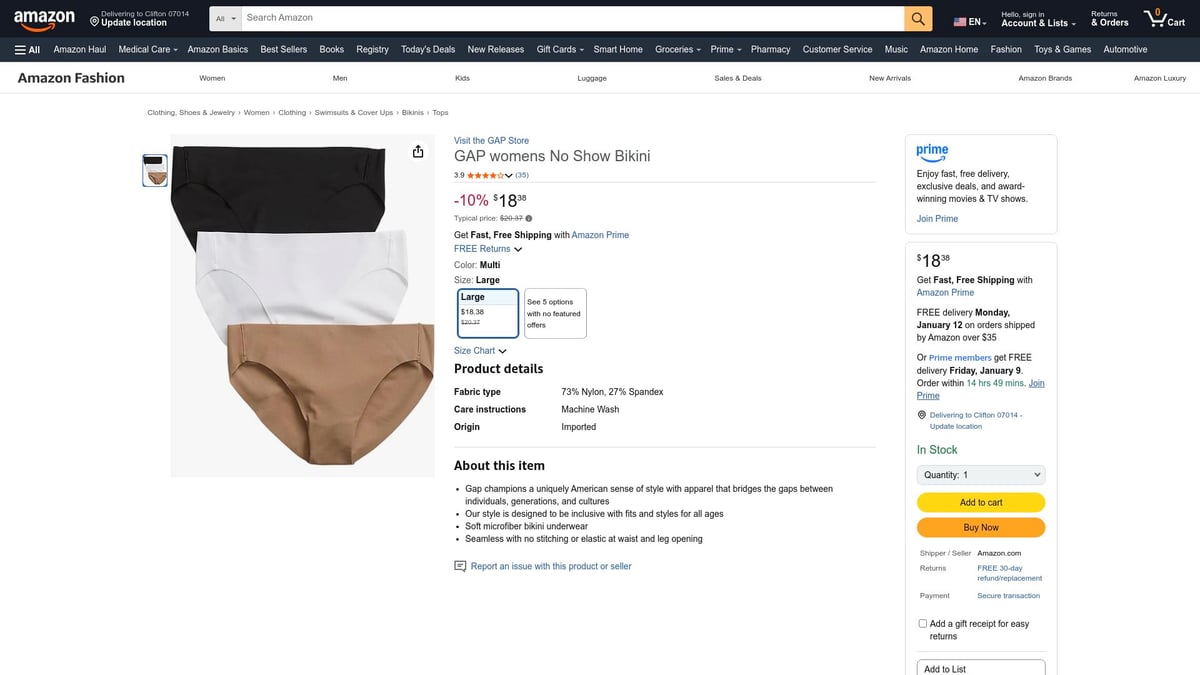 7 Seamless Underwear Picks for Ultimate Comfort in 2026 - Gap No-Show Bikini