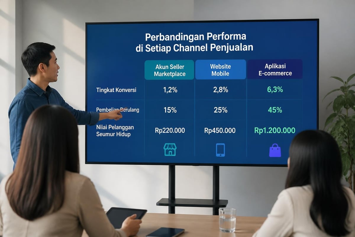 Perbandingan conversion funnel aplikasi toko online