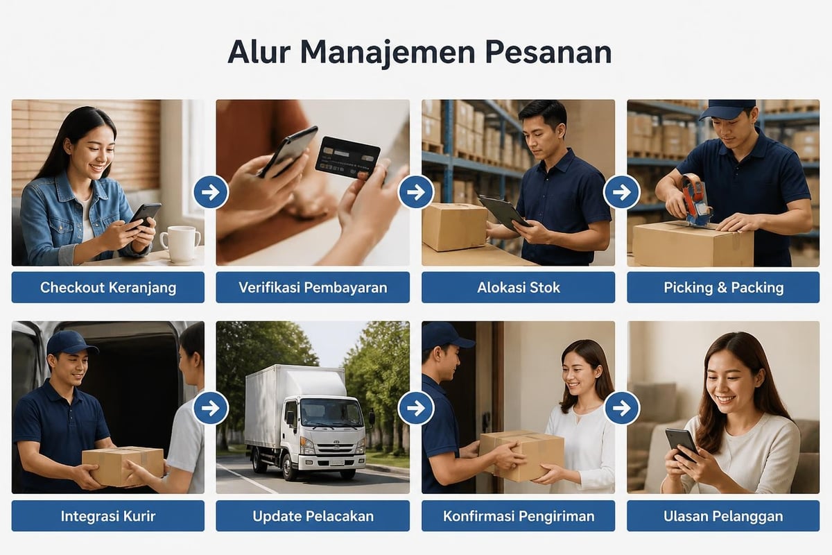 Workflow manajemen pesanan toko online