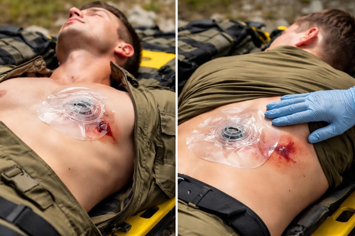 Chest seal application technique