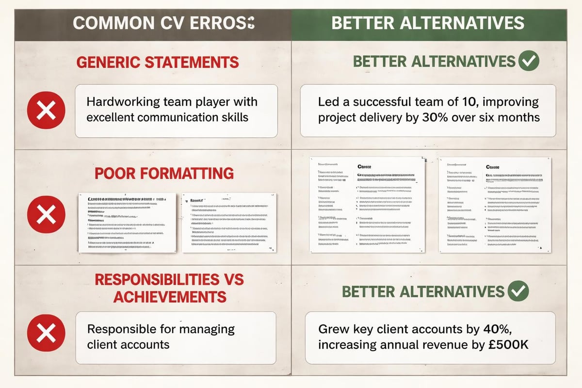 CV mistakes and corrections